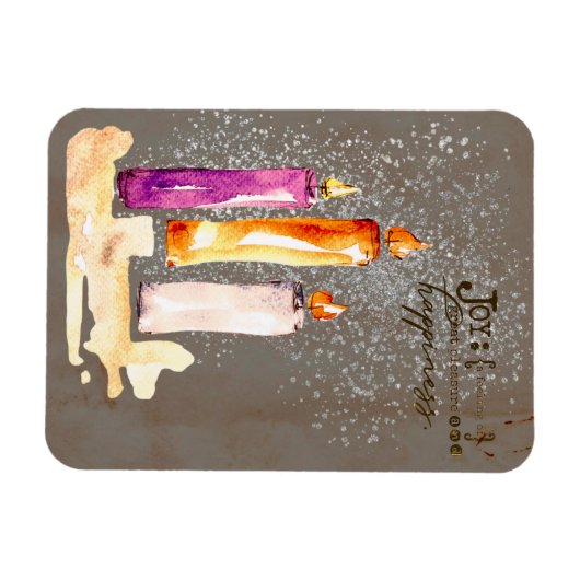 Joy! Trio van de Waterverf van kaarsen Sparkle Hol Magneet (Horizontaal)