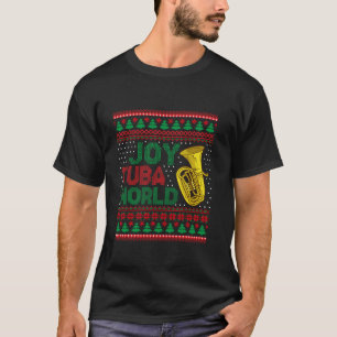 Joy Tuba Wereld Lelijke Kersttrui Muziekliefhebber T-shirt