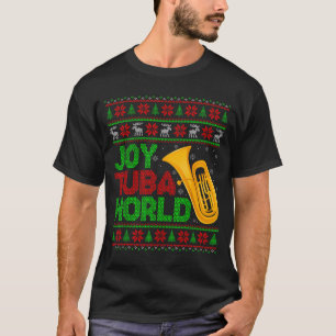 Joy Tuba Wereld Muziek Liefhebber Kerstmis Tuba Le T-shirt