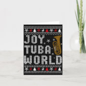 Joy Tuba World Funny Music Lover Ugly Christmas Sw Kaart (Voorkant)
