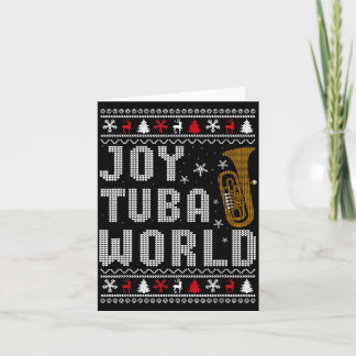 Joy Tuba World Funny Music Lover Ugly Christmas Sw Kaart