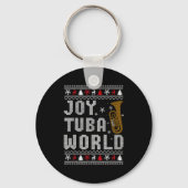 Joy Tuba World Funny Music Lover Ugly Christmas Sw Sleutelhanger (Voorkant)