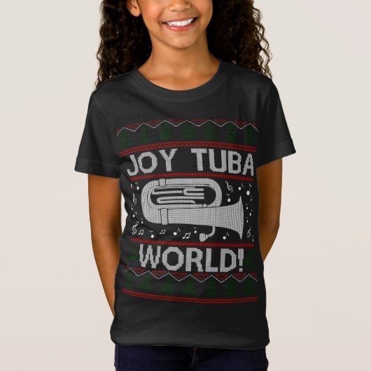 Joy Tuba World Grappige Kerst Lelijke Kersttrui T-shirt (Voorkant)