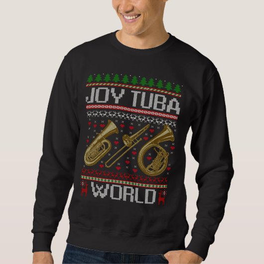 Joy Tuba World Music Lover Ugly Tuba Christmas Trui (Voorkant)
