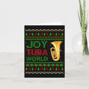 Joy Tuba World Music Lover Xmas Gift Ugly Tuba Chr Kaart
