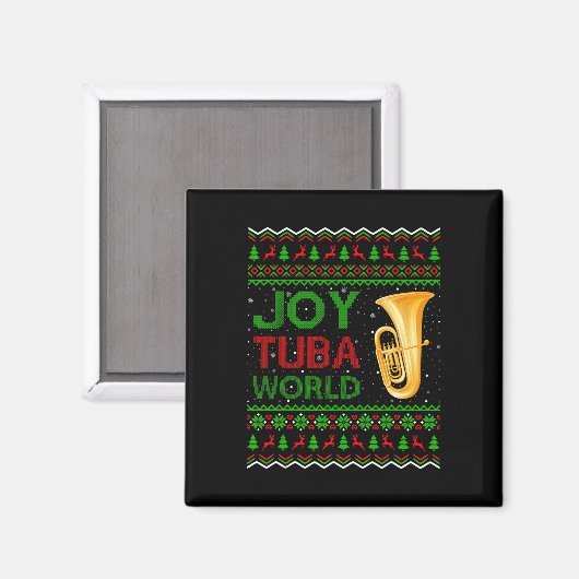 Joy Tuba World Music Lover Xmas Gift Ugly Tuba Chr Magneet (Voorkant / Achterkant)