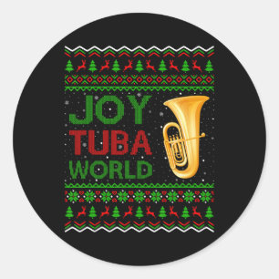 Joy Tuba World Music Lover Xmas Gift Ugly Tuba Chr Ronde Sticker