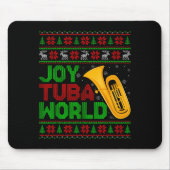 Joy Tuba World Music Lover Xmas Tuba Ugly Christma Muismat (Voorkant)