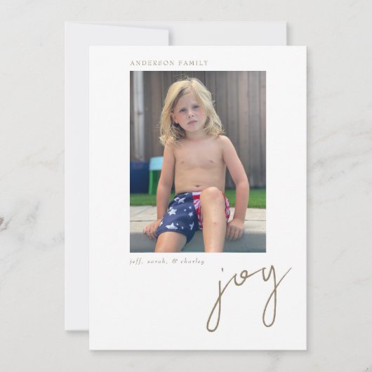 Joy Two Foto Platte Vakantie Kaart (Voorkant)