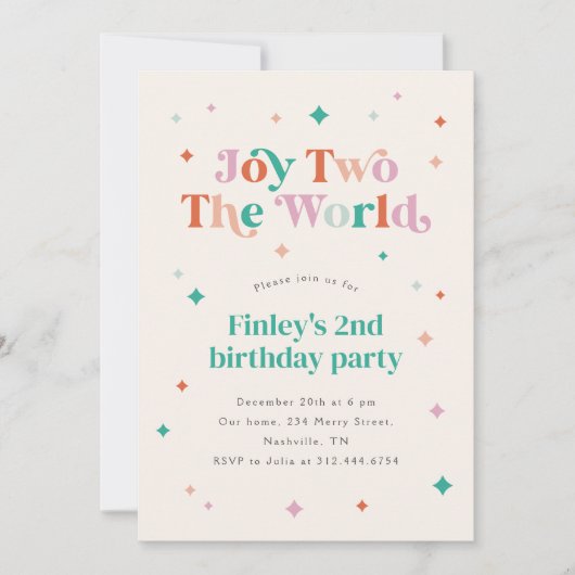Joy Two: het tweede verjaardagsfeest ter wereld Kaart (Voorkant)