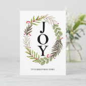 JOY-Two-Sided Merry kerstfoto Kaart (Staand voorkant)