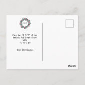 "JOY" Typografie Holly Berry Wreath Holiday Briefkaart (Achterkant)