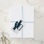 Joy Typography Blue Buffalo Play Holiday Cadeaulabel (Met Touw)