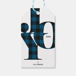 Joy Typography Blue Buffalo Play Holiday Cadeaulabel
