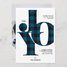 Joy Typography Blue Buffalo Pset Photo Holiday
