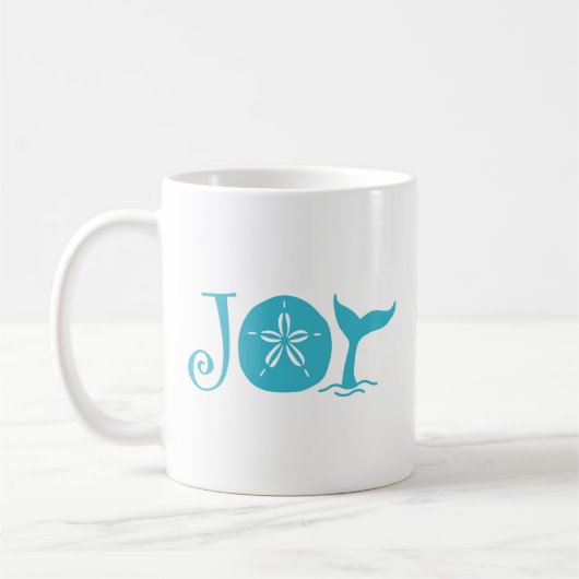 Joy Typography Coastal Kerstmis Koffiemok (Links)