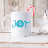 Joy Typography Coastal Kerstmis Koffiemok