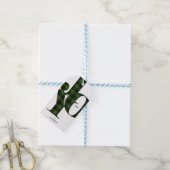 Joy Typography Green Buffalo Play Holiday Cadeaulabel (Met Touw)