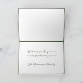 JOY Typography Green Simple Modern Holiday Kaart (Binnen)