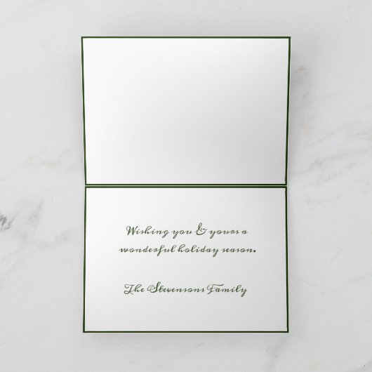 JOY Typography Green Simple Modern Holiday Kaart (Binnen)