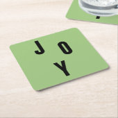 Joy typography kartonnen onderzetters (Schuin)