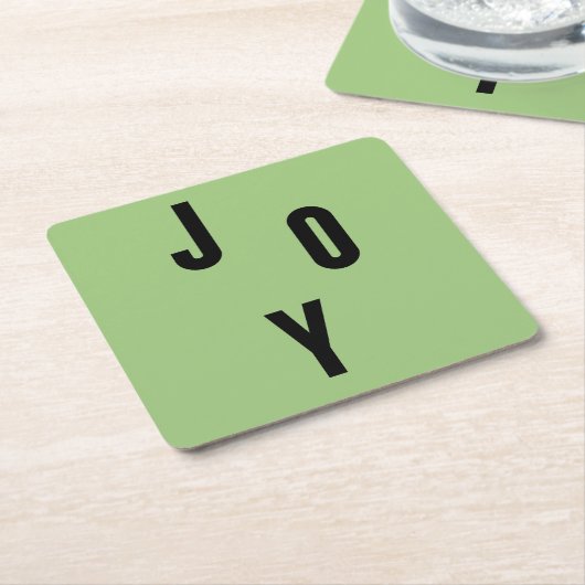 Joy typography kartonnen onderzetters (Schuin)