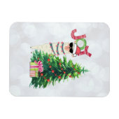 Joy Typography | Kerst Llama achter de boom Magneet (Horizontaal)
