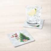 Joy Typography | Kerst Llama met boom Kartonnen Onderzetters (Insitu)