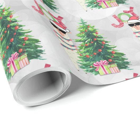 Joy Typography | kerstlamapatroon Cadeaupapier (Rol Hoek)