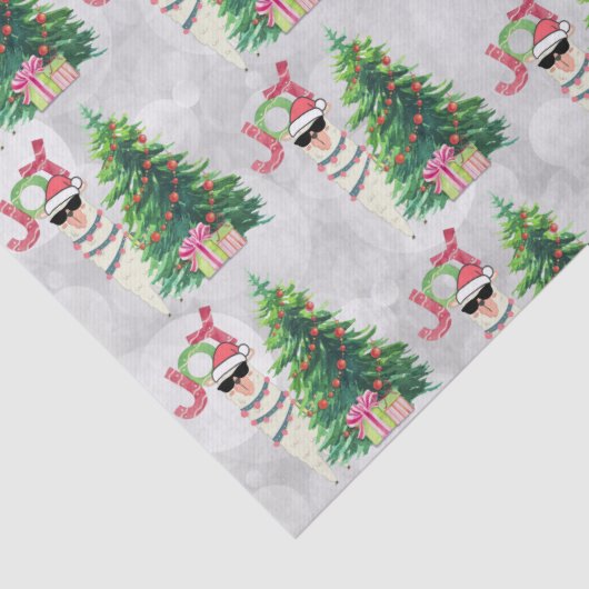 Joy Typography | kerstlamapatroon Tissuepapier (Detail)