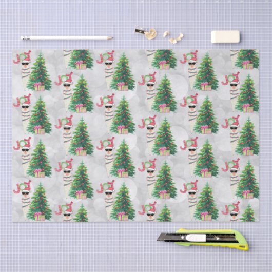 Joy Typography | kerstlamapatroon Tissuepapier (Craft)