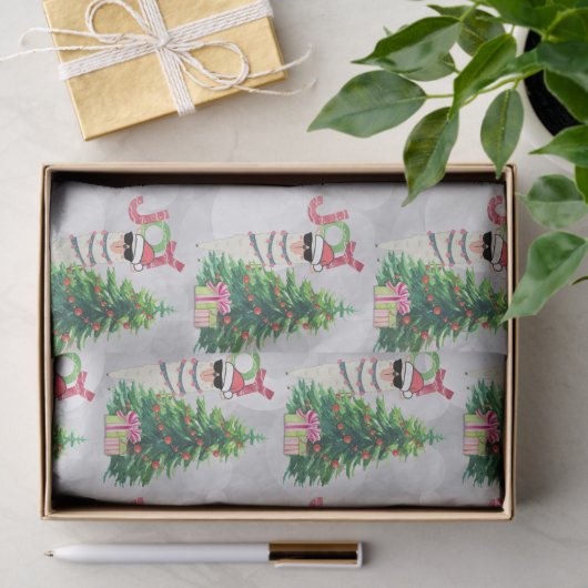 Joy Typography | kerstlamapatroon Tissuepapier (Geschenk)