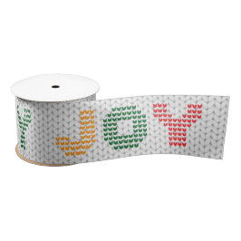 Joy Typography Kersttrui Satijnen Lint