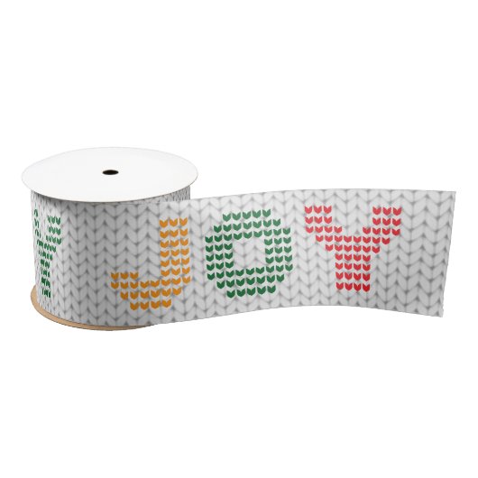 Joy Typography Kersttrui Satijnen Lint (Spoel)