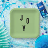 Joy typography papieren bordje (Feest)
