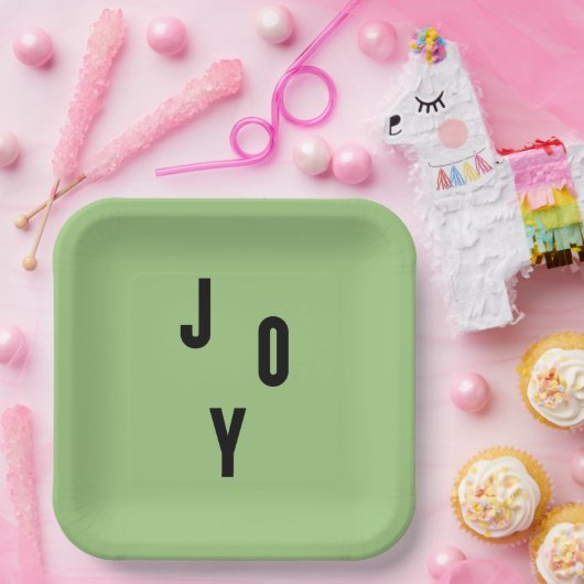 Joy typography papieren bordje (Feest)