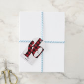 Joy Typography Red Buffalo Play Holiday Cadeaulabel (Met Touw)