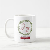 Joy Typography Script Christmas Wreath Holiday Koffiemok (Links)