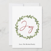 Joy Typography Script Wreate 3-fotokerstmis Feestdagenkaart (Voorkant)