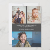 Joy Typography Script Wreate 3-fotokerstmis Feestdagenkaart (Achterkant)