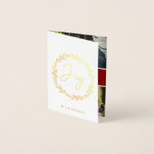 Joy Typography Script Wreate 3-fotokerstmis Folie Kaarten (Voorkant)