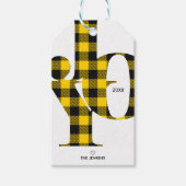 Joy Typography Yellow Buffalo Play Holiday Cadeaulabel (Voorkant)