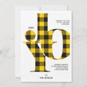 Joy Typography Yellow Buffalo Pset Photo Holiday Kaart (Voorkant)