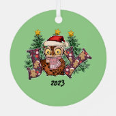 Joy Uil Kerstmis Metalen Ornament (Achterkant)