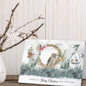 Joy uit New Home Forest Natuur Holiday Moving Aankondiging