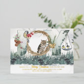 Joy uit New Home Woodland Forest Moving Folie Feestdagenkaart (Staand Voorkant)