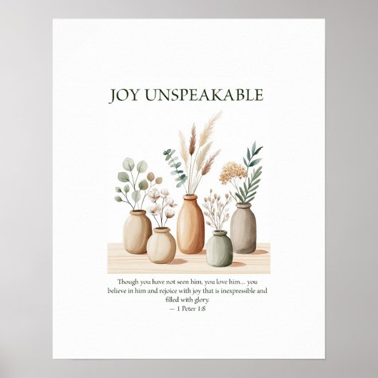 Joy unspeakable, floral Christian wall art  Poster (Voorkant)