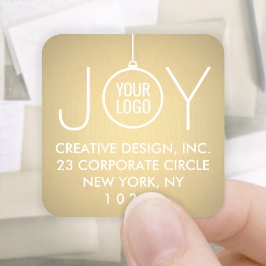 JOY Uw Logo Faux Gold Foil Retouradres Labels