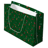 Joy vogels Kerst groen Groot Cadeauzakje (Voorkant Gekanteld)