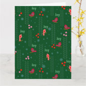 Joy vogels Kerst groen Kaart (Gele Bloem)